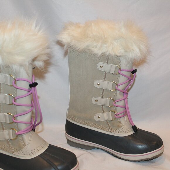 NEW YOUTH 6 WOMEN'S 7.5-8 SOREL JOAN OF ARTIC TALL WINTER LEATHER BOOTS‎ TAN - Picture 3 of 7